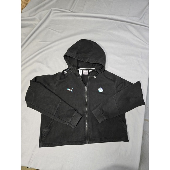 Puma Bmw Motorsport Women's  Zip Up Hoodie Black Size XL 599543 01 MSport *Flaw* - Picture 7 of 10
